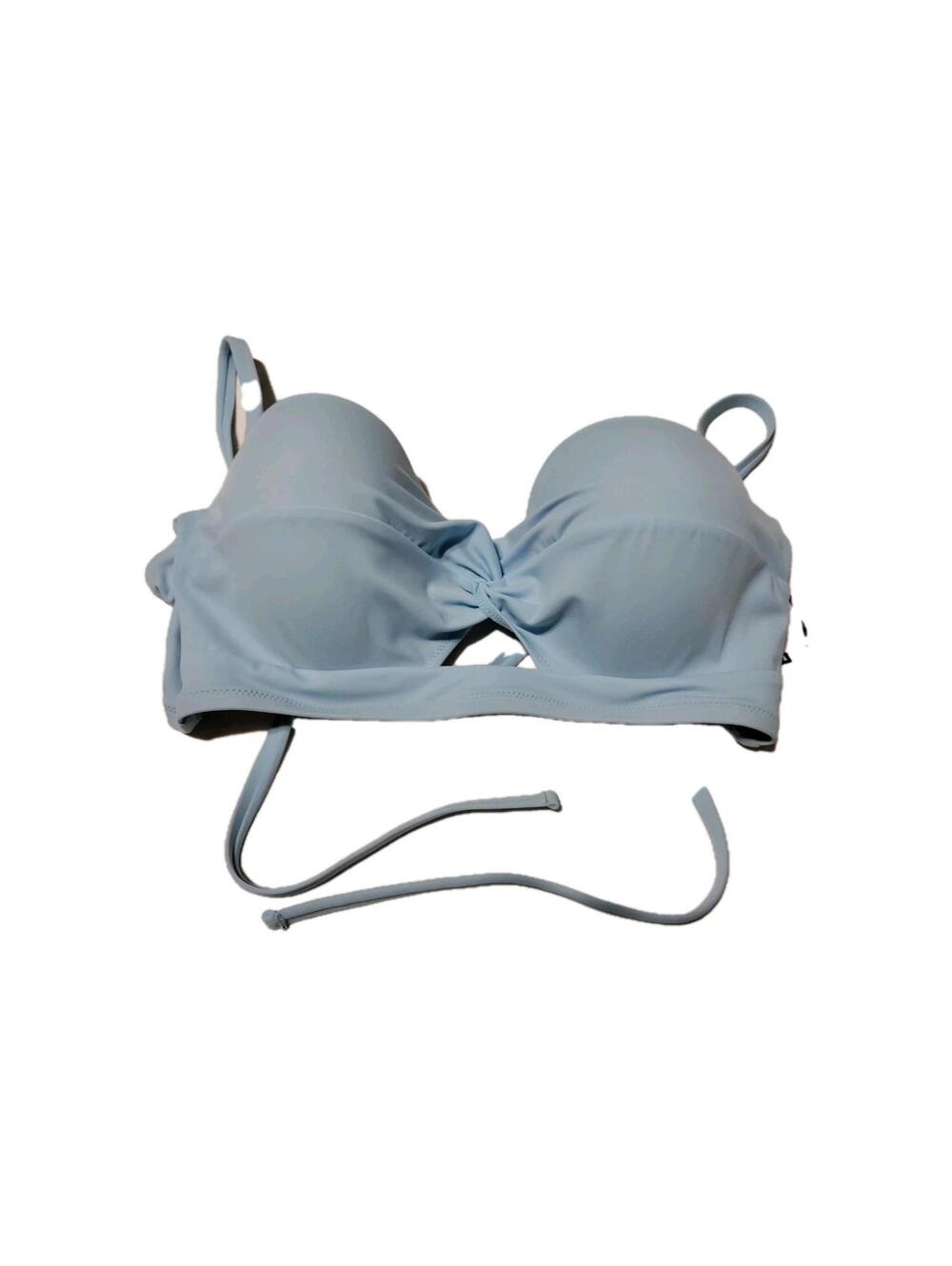 Shade & Shore light blue Twist-Front keyhole Bikini Top Size 34 D